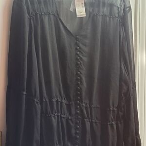 Lsne Bryant Chic Black Button-Down Women's Blouse